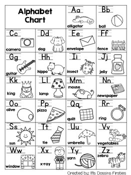 Alphabet Chart by Ms Dossin's Firsties | Teachers Pay Teachers