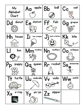 Alphabet Chart Freebie by Emily Brown | TPT
