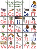Alphabet Chart, Manuscript/Print,  Long/Short Vowels, Vint