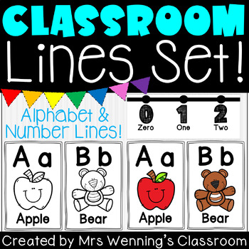 Alphabet Line and Number Line Pack! by Mrs Wenning's Classroom | TPT