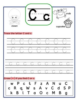 Alphabet Chart and Worksheets, A-Z Upper and Lower Case by ...