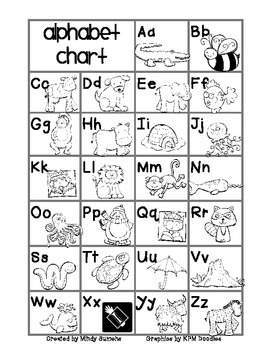 Alphabet Chart color/b&w (FREE) by Mindy Sumens | TpT