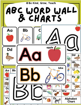 Preview of Alphabet Charts, Alphabet Word Wall, Alphabet Playdoh Mats, Alphabet Posters