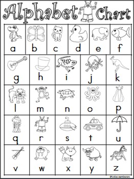 Alphabet Charts - Black and White, Traditional Print by Fun Classroom ...