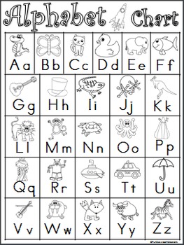 Alphabet Charts - Black and White, Traditional Print by Fun Classroom ...
