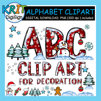 Preview of Alphabet Christmas Snowflake Clipart Png Sublimation