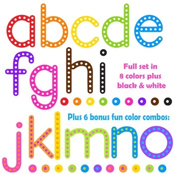 Alphabet in Lights | Clip Art Lettering by Dancing Crayon Designs