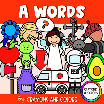 Preview of [FREE] ABC Alphabet Clip Art "A" Words (Beginning Sounds Phonics)