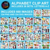 Alphabet Clip Art Bundle (includes black and white images)
