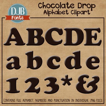 Alphabet Clip Art: Chocolate Drop Alphabet Letters by Darcy Baldwin Fonts