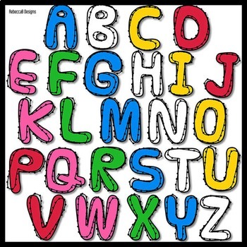 Alphabet Letters Clip Art (Fun) by RebeccaB Designs | TpT