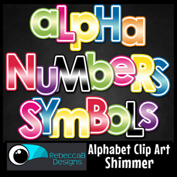 Preview of Alphabet Letters and Numbers Clip Art - Shimmer