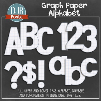 Alphabet Clip Art: Graph Paper Alphabet Letters by Darcy Baldwin Fonts