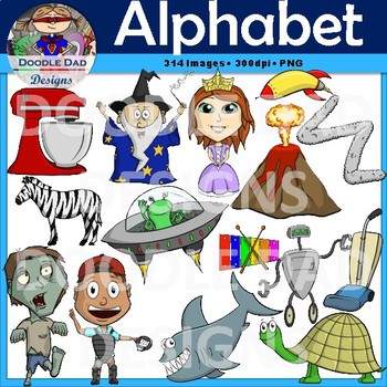 Alphabet Clip Art Bundle, Variety Pack, Starter Set, Mega Bundle