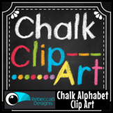 Alphabet Letters and Numbers Clip Art - Hand Drawn Chalk Clip Art