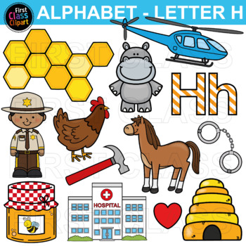 Alphabet Clip Art Letter H by First Class Clipart | TpT