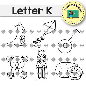 Alphabet Clip Art - Letter K - Phonics Beginning Sounds by Sparkling ...