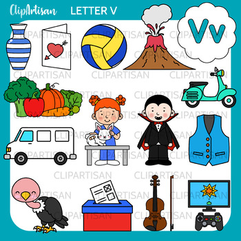 Alphabet Clip Art Letter V Words By Clipartisan Tpt