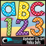 Alphabet Letters and Numbers Clip Art - Polka Dots