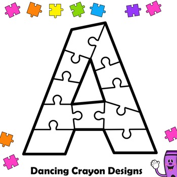 Alphabet Clip Art Puzzle Effect by Dancing Crayon Designs ...