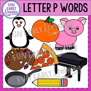 Alphabet Clip Art Set Letter P / Beginning Sounds - Phonics Clip Art Set