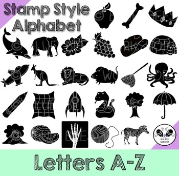 Stamp Clipart: Letters and Numbers by Teacher Laura