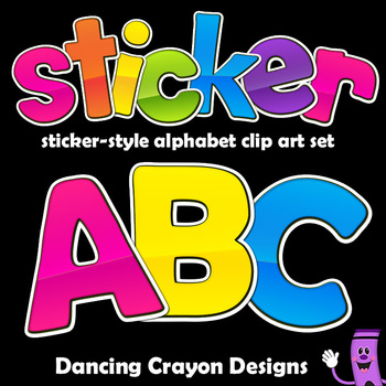Preview of Alphabet Clip Art: Sticker Style Bulletin Board Letter Set