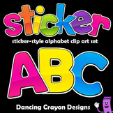Alphabet Clip Art: Sticker Style Bulletin Board Letter Set