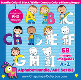 Alphabet Clip Art bundle, color and black/white, from A to