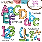 Alphabet Clip Art: Trendy Polka Dot Print - Uppercase, Low