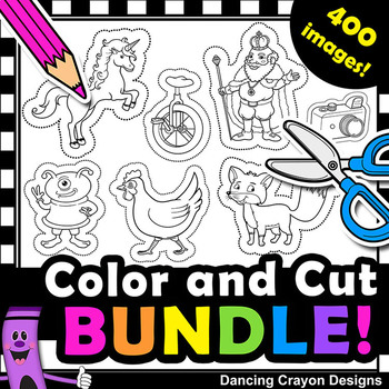 Preview of Alphabet Clip Art with Cutting Lines | 400 Piece Clipart BUNDLE