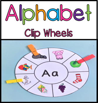 Preview of Alphabet Clip Card Wheels for Beginning Sounds