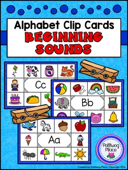 Preview of Alphabet Clip Cards: Beginning Sounds