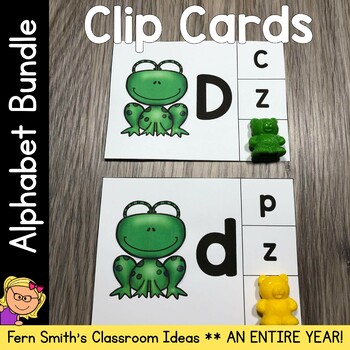 Preview of Alphabet Clip Cards For An Entire Year Bundle