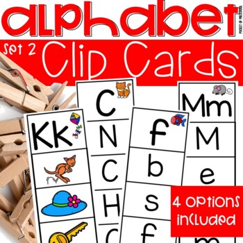 Preview of Alphabet Clip Cards Set 2 - Alphabet Activity for Preschool, Pre-K, & Kinder