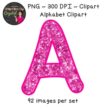 alphabet clipart pink glitter by graphics by crystal tpt
