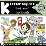 Alphabet Clipart, Beginning K Sounds Words Phonics Set, 20 Total