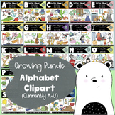 Alphabet Clipart, Beginning Letter Sounds A-N, Phonics cli