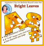 Alphabet Clipart Bulletin Board Letter Set Bright Leaves