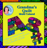 Alphabet Clipart Bulletin Board Letter Set Grandma's Quilt Multi