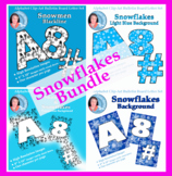 Alphabet Clipart Bundle Snowflakes and Snowmen