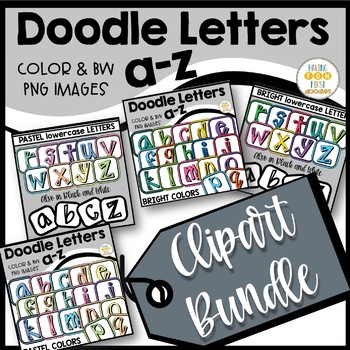 Preview of Alphabet Clipart Doodle Letter Tiles Clip Art for Resources Bundle