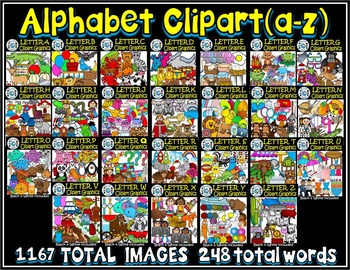 Preview of Alphabet A-Z Clipart BUNDLE (commercial use)
