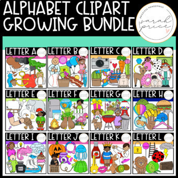 Preview of Alphabet Clipart Growing Bundle ($87.50 Value)