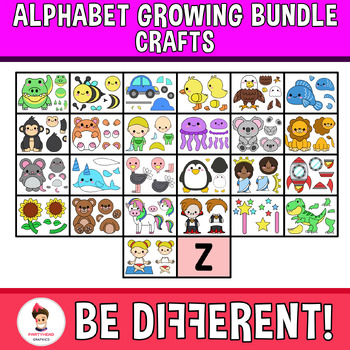 Preview of Alphabet Clipart Growing Bundle Crafts Back To School