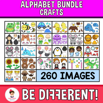 Preview of Alphabet Clipart Growing Bundle Crafts Back To School