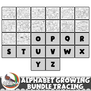 Preview of Alphabet Clipart Growing Bundle Tracing