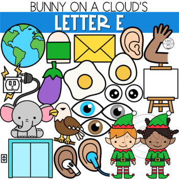 Preview of Alphabet Clipart: Letter E by Bunny On A Cloud