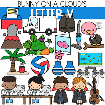 Alphabet Clipart: Letter V by Bunny On A Cloud by Bunny On A Cloud