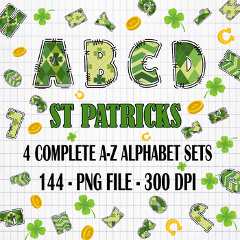 Preview of 144 png Alphabet Clipart Letters A-Z - St. Patrick's Day alphabet